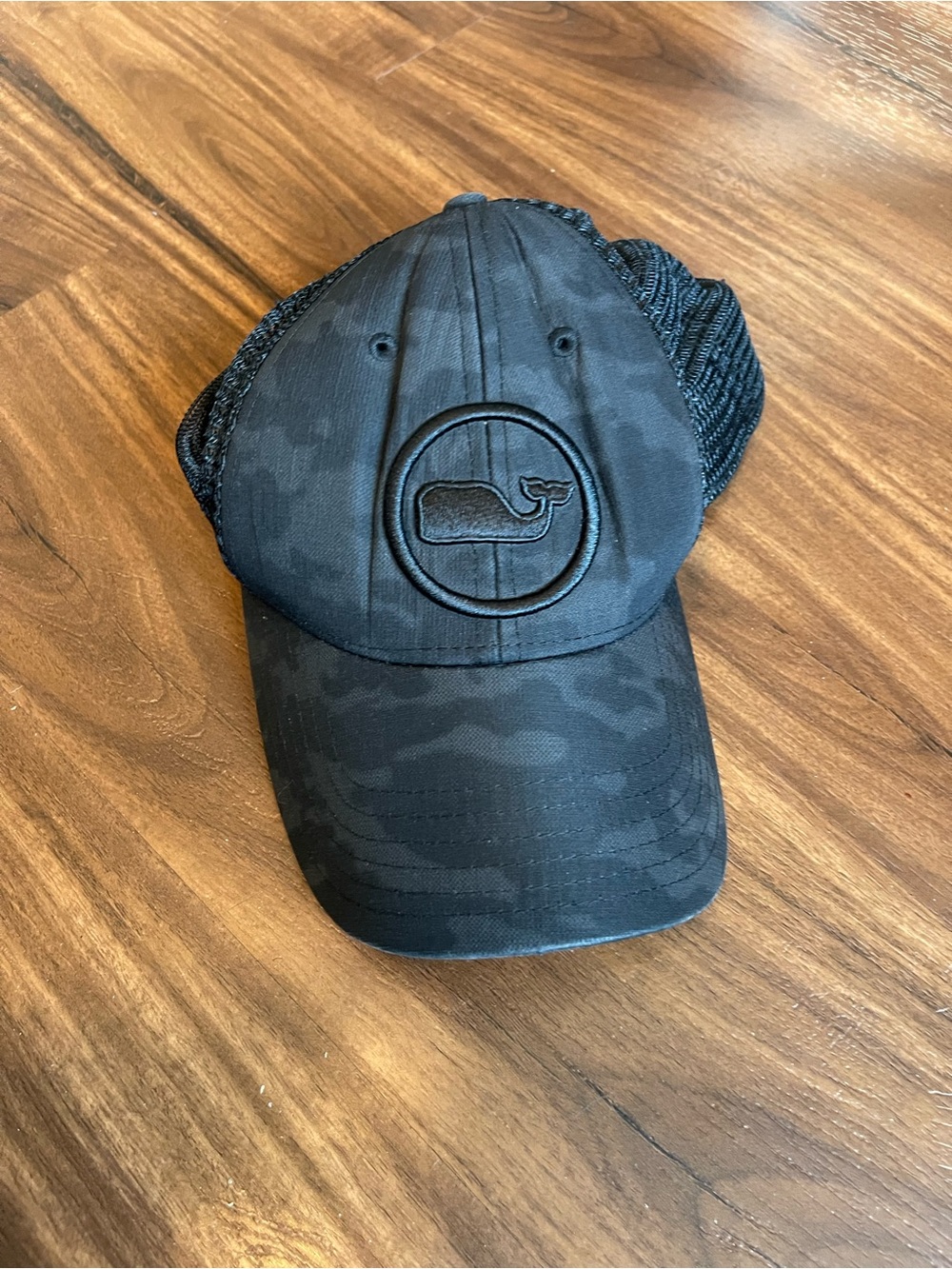 Vineyard Vines Black Camo Whale Patch Trucker Hat